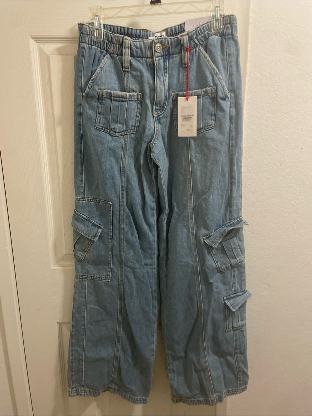 BDG Light Blue Denim Wide Leg Cargo Jeans